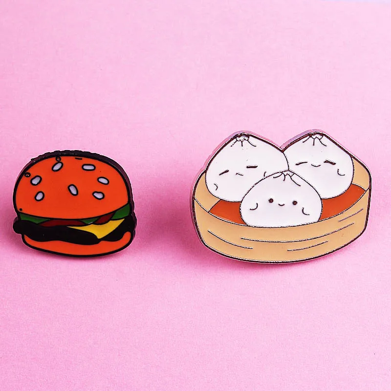 Булавка из цинкового сплава с изображением пищи бургеров хлеба курицы булавки