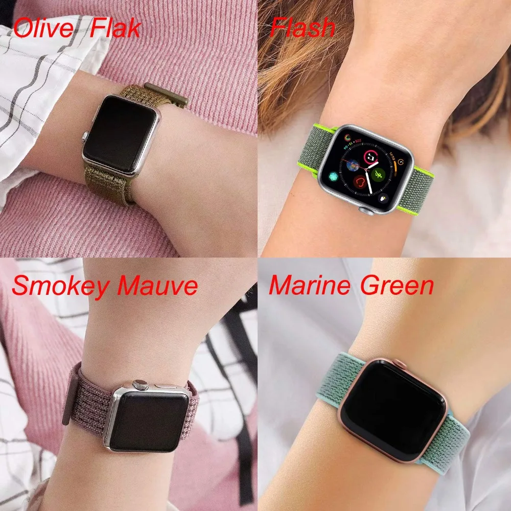 Спортивные петли для наручных часов Apple Watch, версии 44/42/40/38 мм 5/4/3/2/1 нейлоновый ремешок для наручных часов браслет ремешок с крючками и петлями застежка