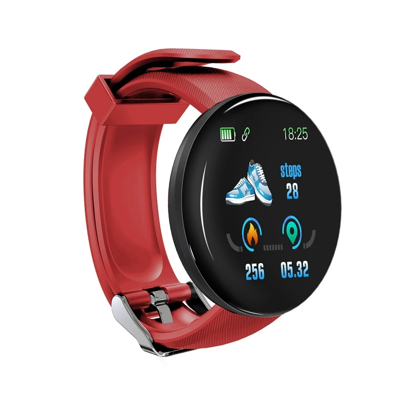 Умные часы D18 с Bluetooth для мужчин и женщин круглые тонометром водонепроницаемый