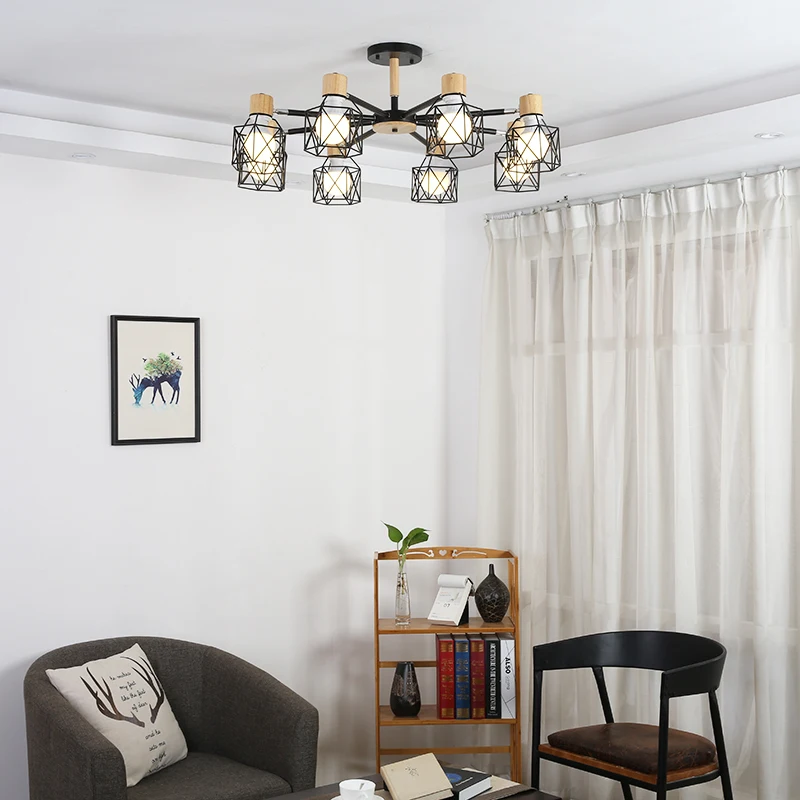 Iluminación de sala de estar ajustable E27 LED con brillo de araña Vintage para restaurante y cocina