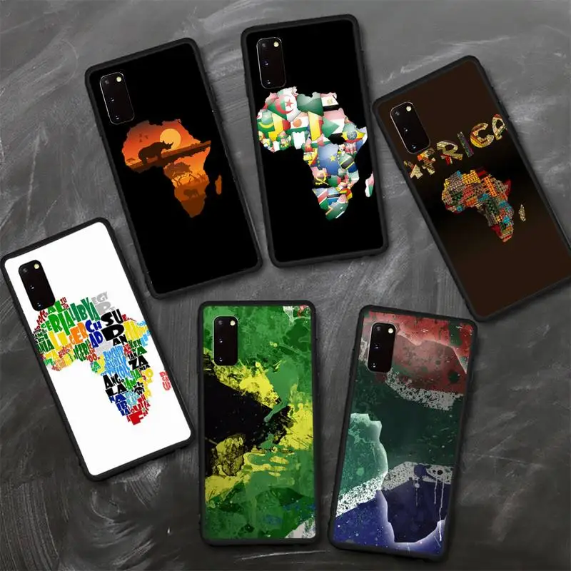 

Чехол для телефона Samsung S8 S9 S10 E S20 S21 S30 с рисунком карты Африки
