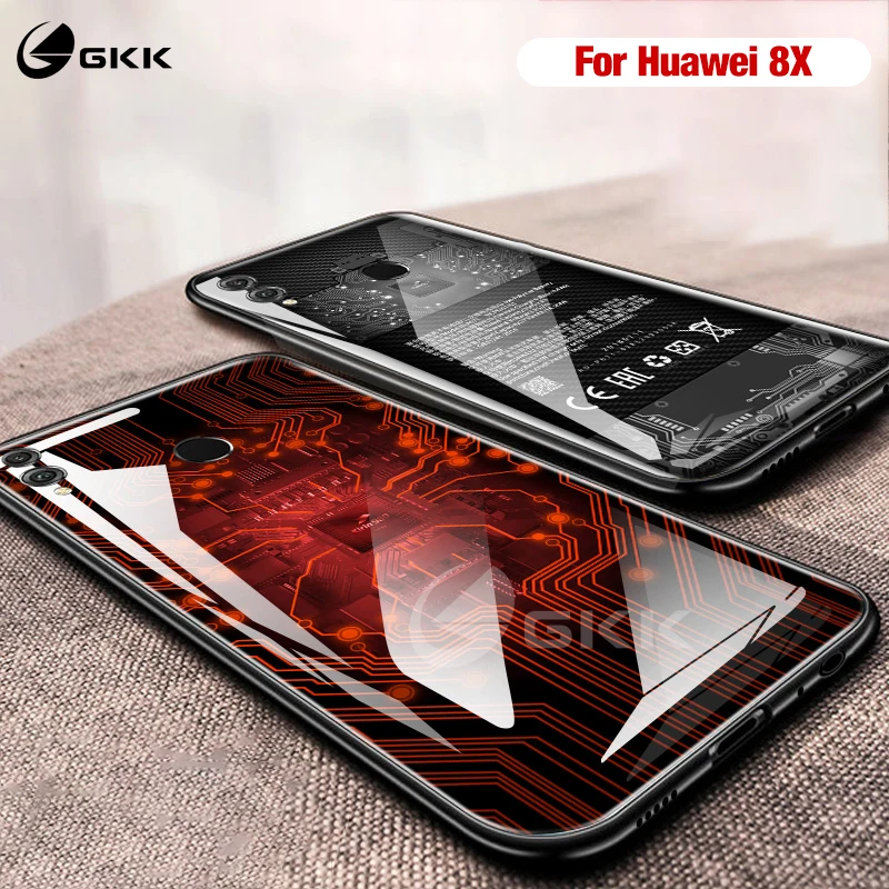 Чехол GKK из закаленного стекла для Huawei Honor 7X 8X чехол с полной защитой