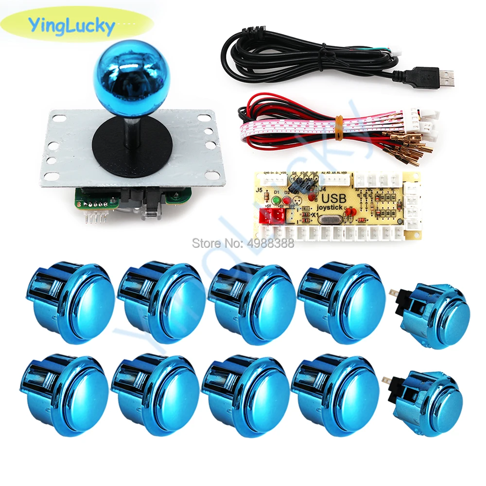 Новый DIY аркадный джойстик Набор 30 мм 24 аркадные кнопки usb Нулевая задержка