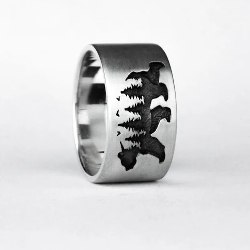 Винтажные широкие простые украшения в стиле панк виде медведя и леса роскошные