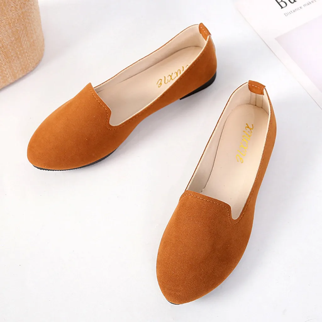 Женские однотонные туфли на плоской подошве большие размеры удобные тонкие без