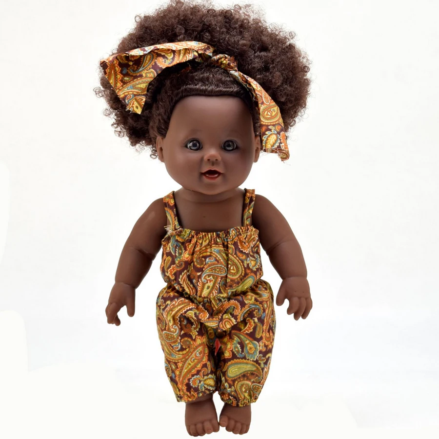 30 см Имитация Черной Кожи Детская кукла интеллектуальная говорящая 3D глаза