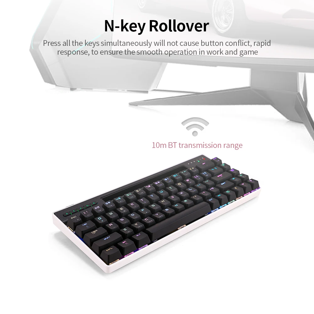 Dual Mode Magic-Refiner MK16 Mechanical Keyboard BT Wired 68 Keys RGB Gaming with Blue Switch | Компьютеры и офис