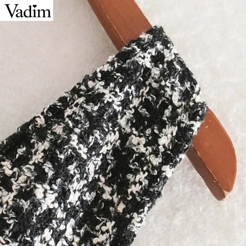 Женское элегантное платье vadim твид юбка на отстёгивающихся бретелях одежда на пуговицах и с карманами украсить Комбинезоны для женщин, Ретро стиль, Повседневная стильная мини-юбки BA861