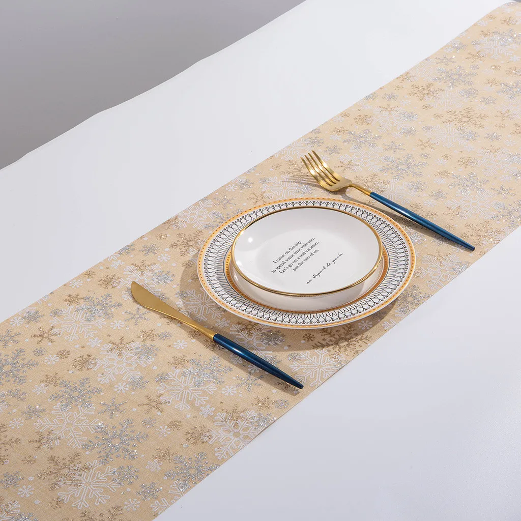 Новая скатерть с Рождеством Красный снежинка снеговик длинные Настольная