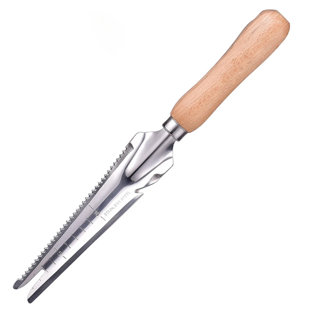 

Manual Weeder Wood Handle Garden Stainless Steel Spade Practical Sharp Digging Hard Sawtooth Shovel Multifunction Farming Tool