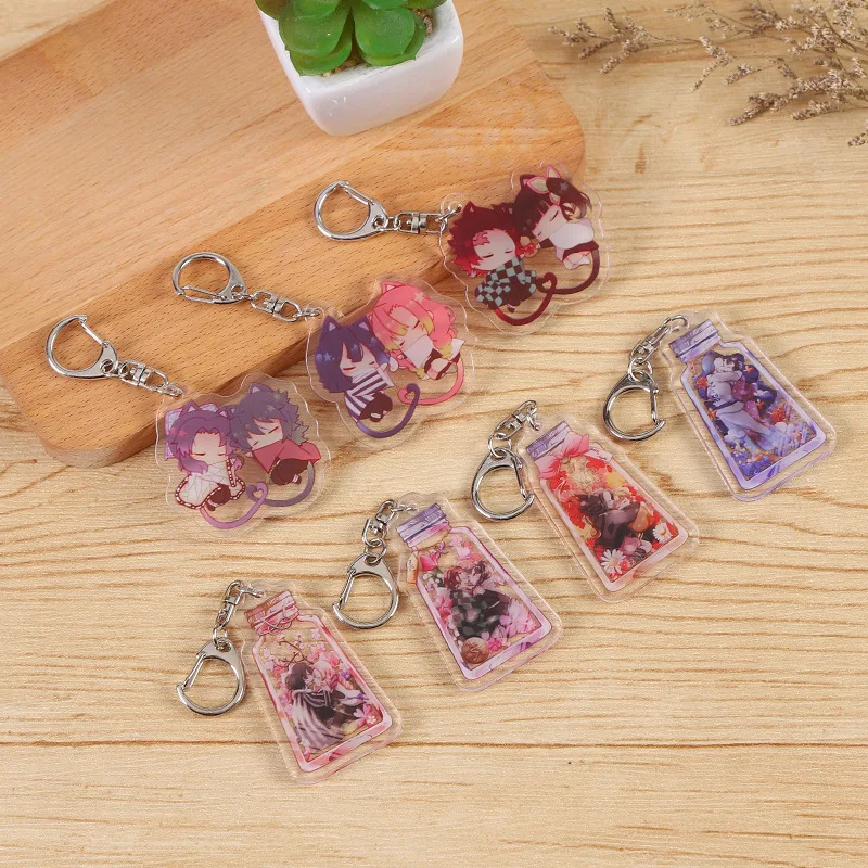

Anime Demon Slayer Acrylic Keychain Cute Butterfly Ninja Cartoon Acrylic Keychain Key Chain