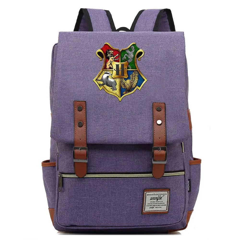 Bags 2 Волшебный Хогвартс Ravenclaw Слизерин Гриффиндор для мальчиков и девочек портфели для подростков школьные сумки холщовые женские сумки рюкзак мужской рюкзак - Цвет: Bags 2