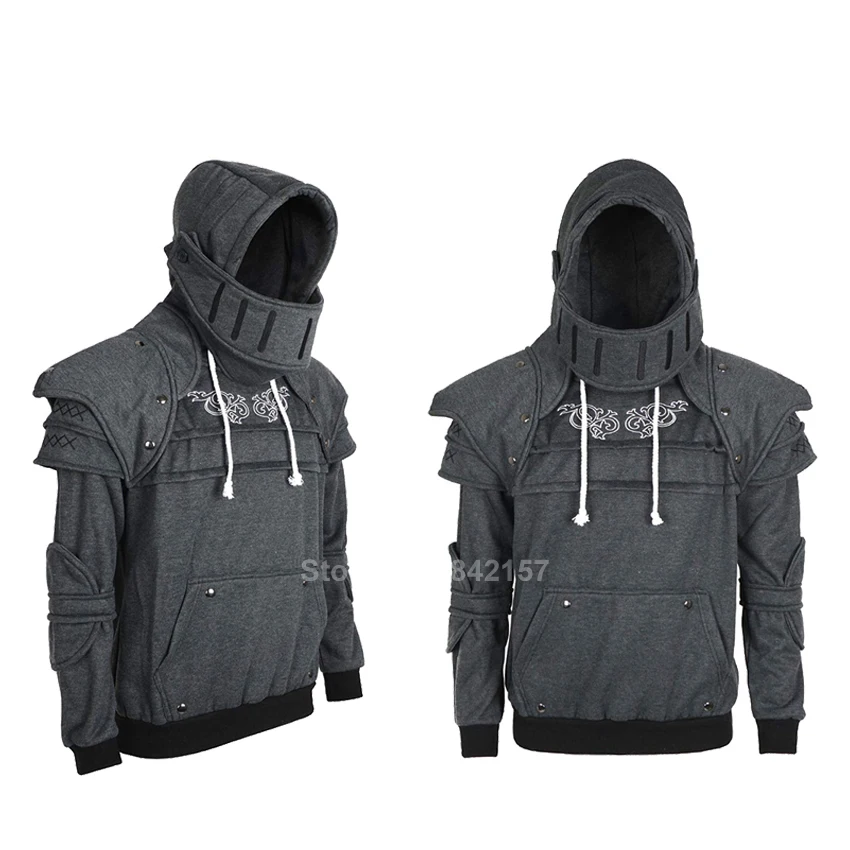 Мужские толстовки на шнуровке карнавальные Топы средневекового воина райдера с