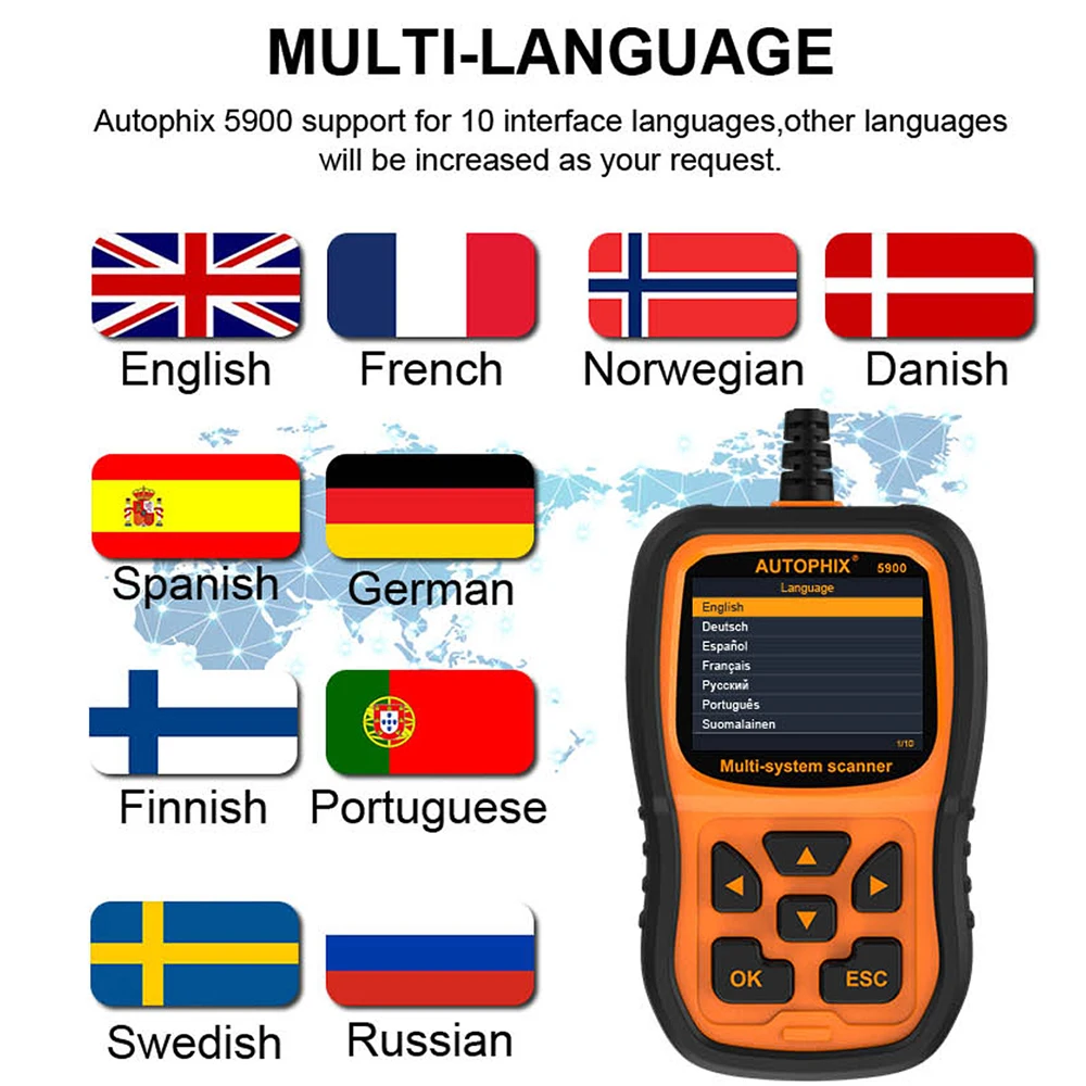 Autophix 5900 Профессиональный Obd 2 Автомобильный диагностический инструмент EPB и т. д.
