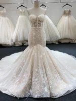 new arrival crystal bling bling mermaid wedding dresses 2020 full beading bridal wedding gowns