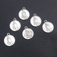 20pcslot silver plated gesture tag charm metal pendants diy necklaces bracelets jewelry handicraft accessories 1714mm p742