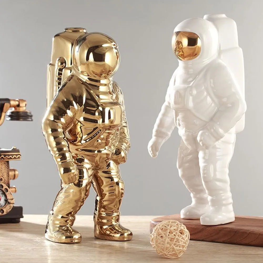Креативная керамическая ваза для цветов скульптура астронавта робот ракета