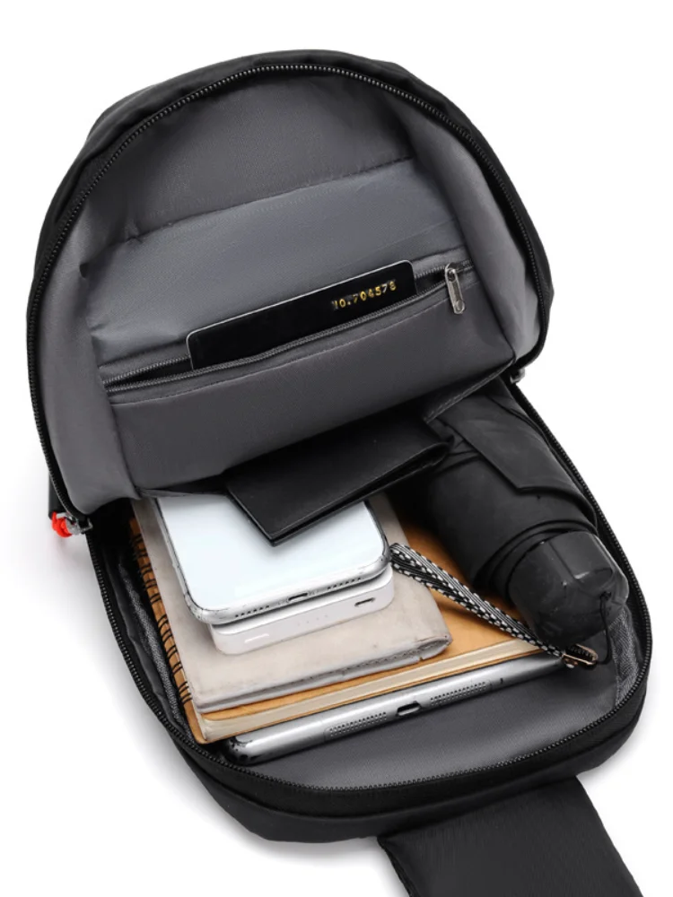 2021 New Product Backpack Men's Polyester Computer  Fashion Trend Printing Chest  Messenger Bag Factory Wholesale