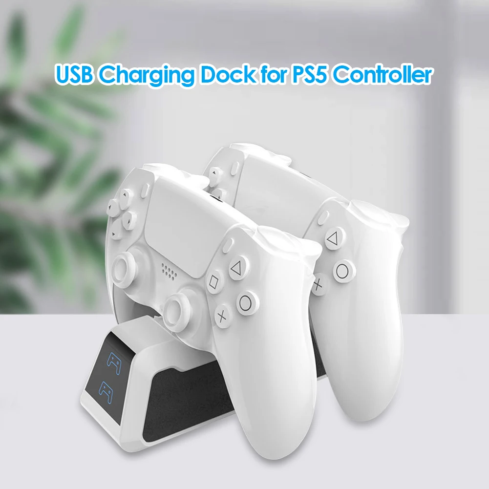 

Dual Controller Charger Stand Decor Dustproof Portable Carrying for PS5 Joystick Gamepad Fast Power Station Dock