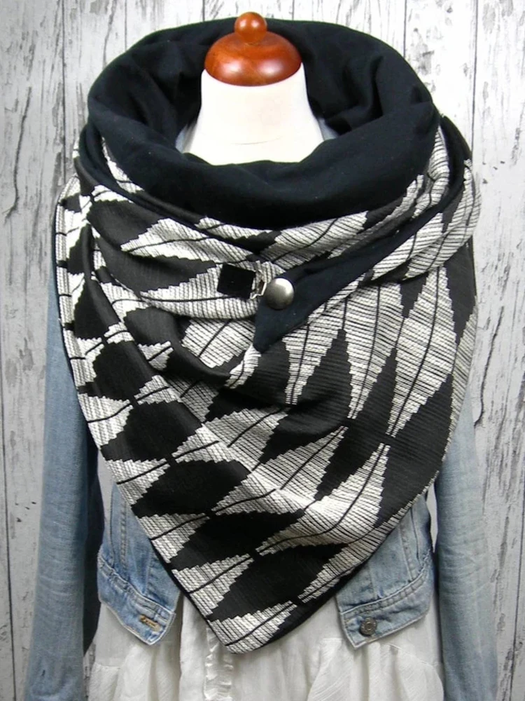 

2020 Winter Women Thick warm shawls Fashion Vintage Female Multi-Purpose Shawl Scarf with Clip Warm Brand Neck Luxury Bandana