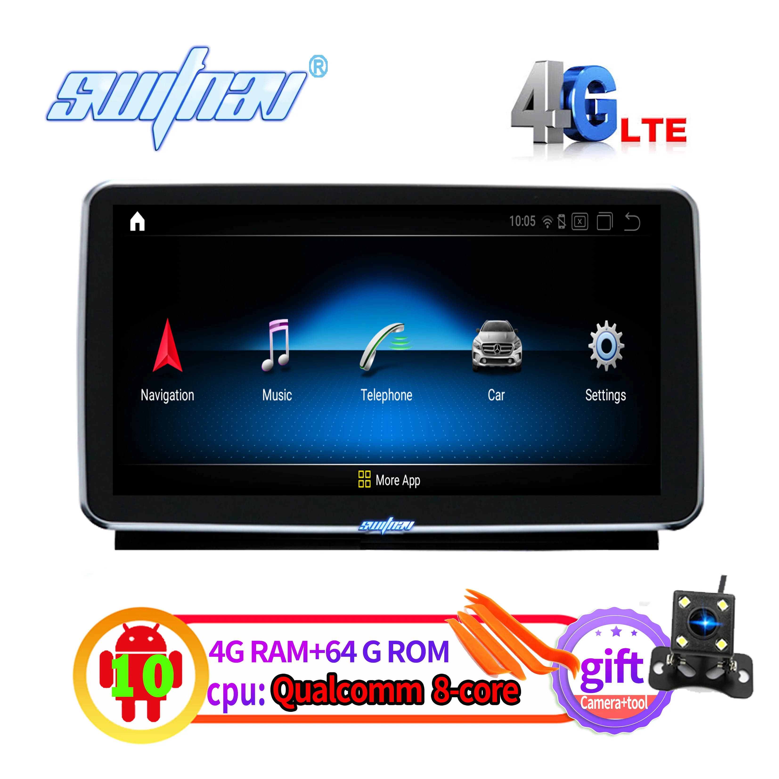 Автомобильный DVD плеер 4 Гб + 64 ГБ Qualcomm Android 10 0 для Benz ML GL Class W166 X166 2012 2015