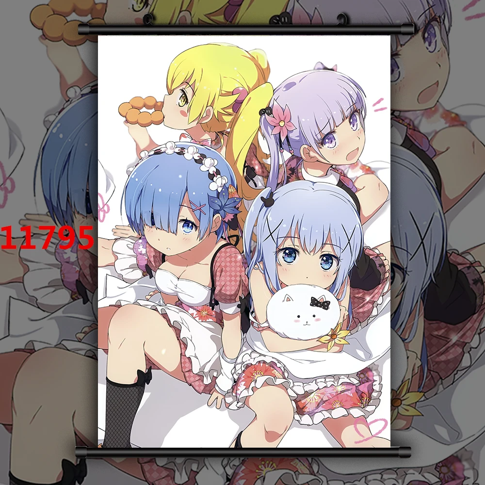 Постеры Monogatari с аниме Рем Лам настенный постер Картина на холсте Настенный декор