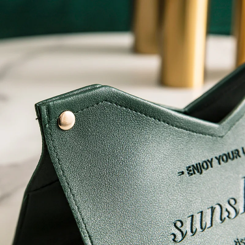 

Practical Simple Desktop Napkin Pumping Paper Holder Car Storage Container Durable Multifunction Leather Tissue Box Table Decor