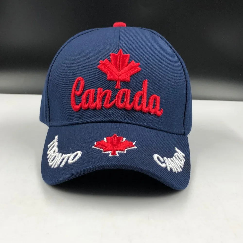 

Бейсболка, хлопковая, регулируемая, с вышивкой в виде канадского кленового листа, шапка Канада