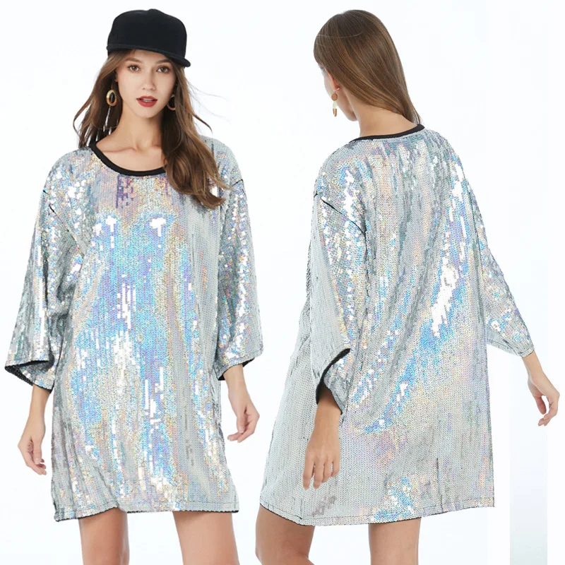 Свободные однотонные футболки в стиле Харадзюку большого размера с бисером