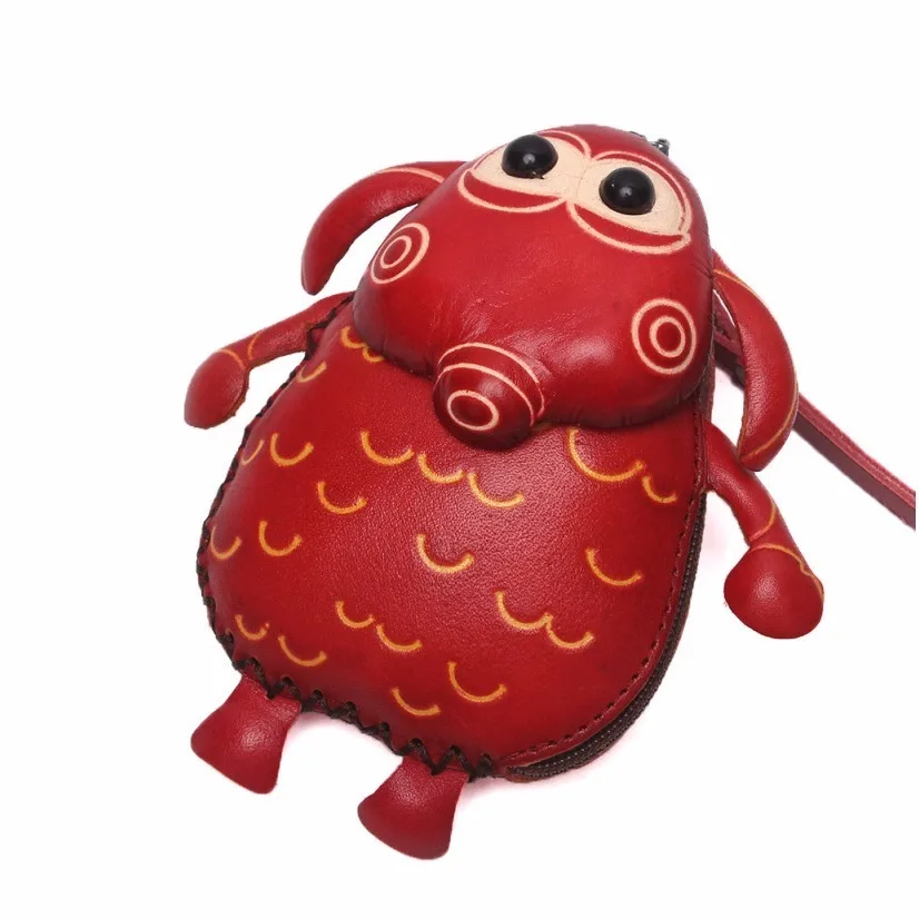 

new Card bag zoo money bag coin purse casual wallet handmade leather personalized coin purse coin purse woven change cartoon bag