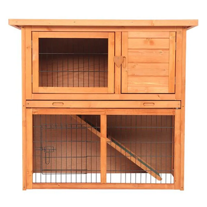 

36" Chicken Coop Fir Wood Hen House 2-Tier Pet Rabbit Guinea Pig Ferret Hutch Waterproof with Pulloutable Plastic Tray[US-Stock]