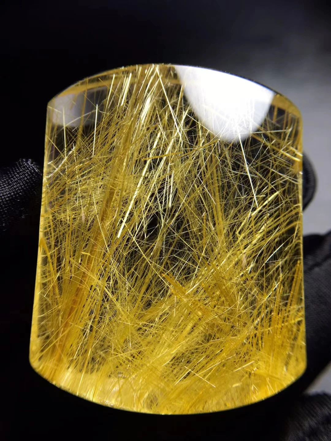 

Genuine Natural Gold Rutilated Quartz Rectangle Big Pendant Brazil 46*37*15.8mm Wealthy Flower Women Jewelry Genuine AAAAAA