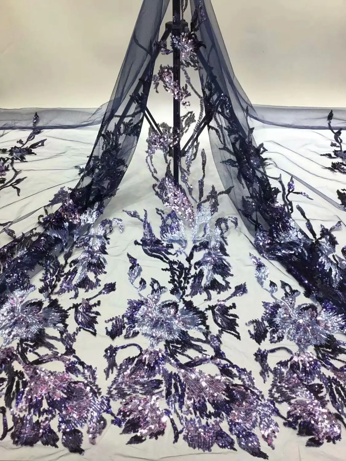

Newcoming african net tulle lace fabric beautiful flowers pattern design 5yards african french lace fabric for dress RFDEE291