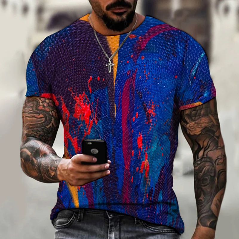 

2022 Summer New Fashion Trend Casual Men's Clothing, Street Hip-hop Style Loose Short Sleeves, Large Size, Cool T-shirt