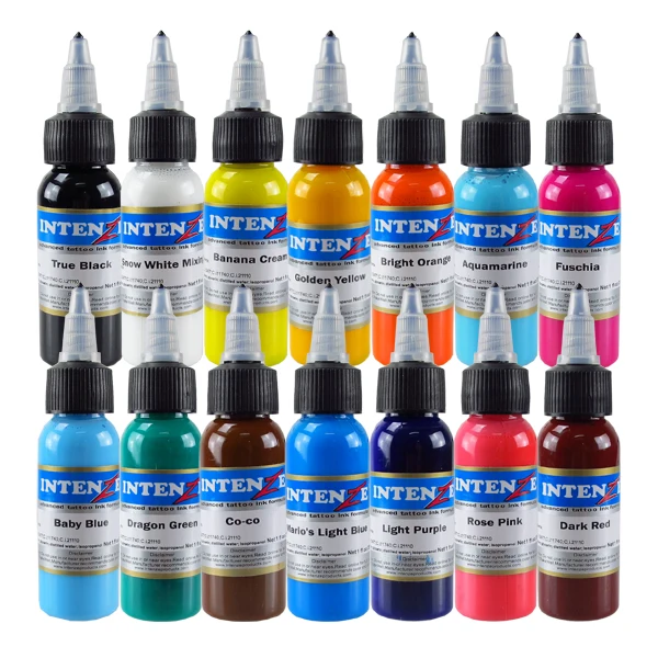 30ml Natural Plant Tattoo Ink 14 Colors Pigment for Semi-permanent Makeup Eyebrow Eyeliner Lip Body Arts Paint Tattoo Supplies