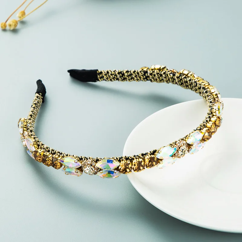 Роскошная повязка на голову в стиле барокко со стразами модные аксессуары для