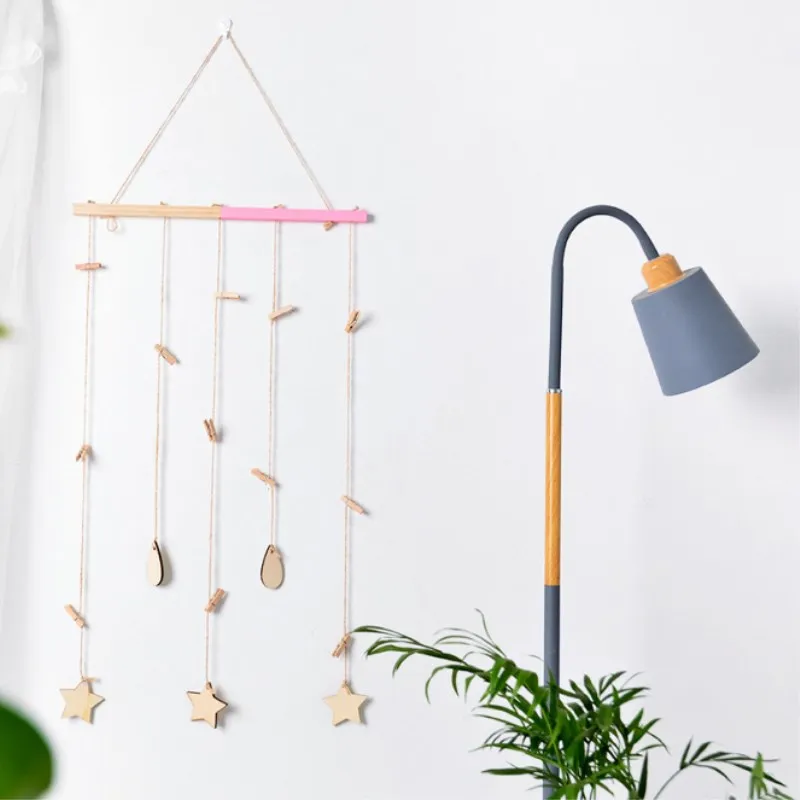 DIY Деревянная открытка фото с зажимами настенные Висячие украшения карточные