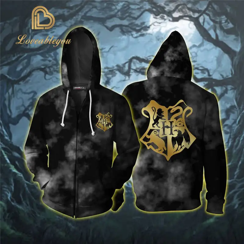DZD0012A Wizardry Ravenclaw Gryffindor Hufflepuff Slytherin 3D худи с принтом Харадзюку уличная мужская Толстовка Унисекс Мужская одежда - Цвет: DZD0012A