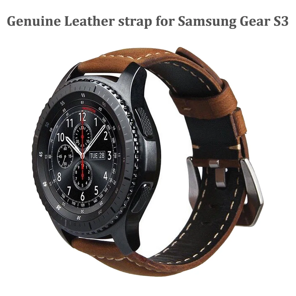 22 мм ремешок для часов Ремешок samsung gear S3 Galaxy 46 Amazfit Stratos 2 2S браслет из натуральной
