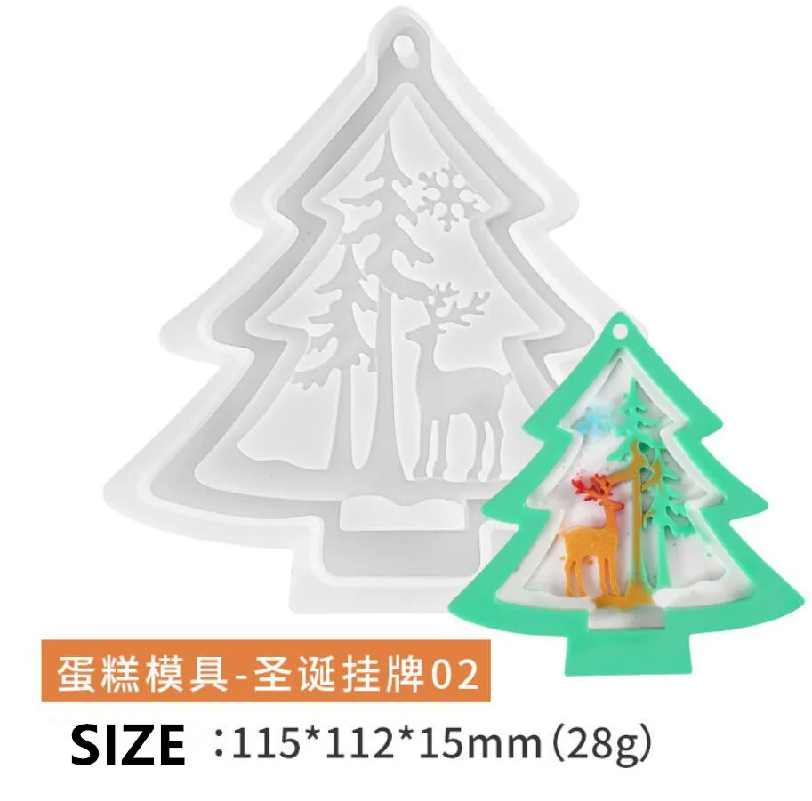 Подвеска в виде рождественской елки со стразами силиконовая форма для литья
