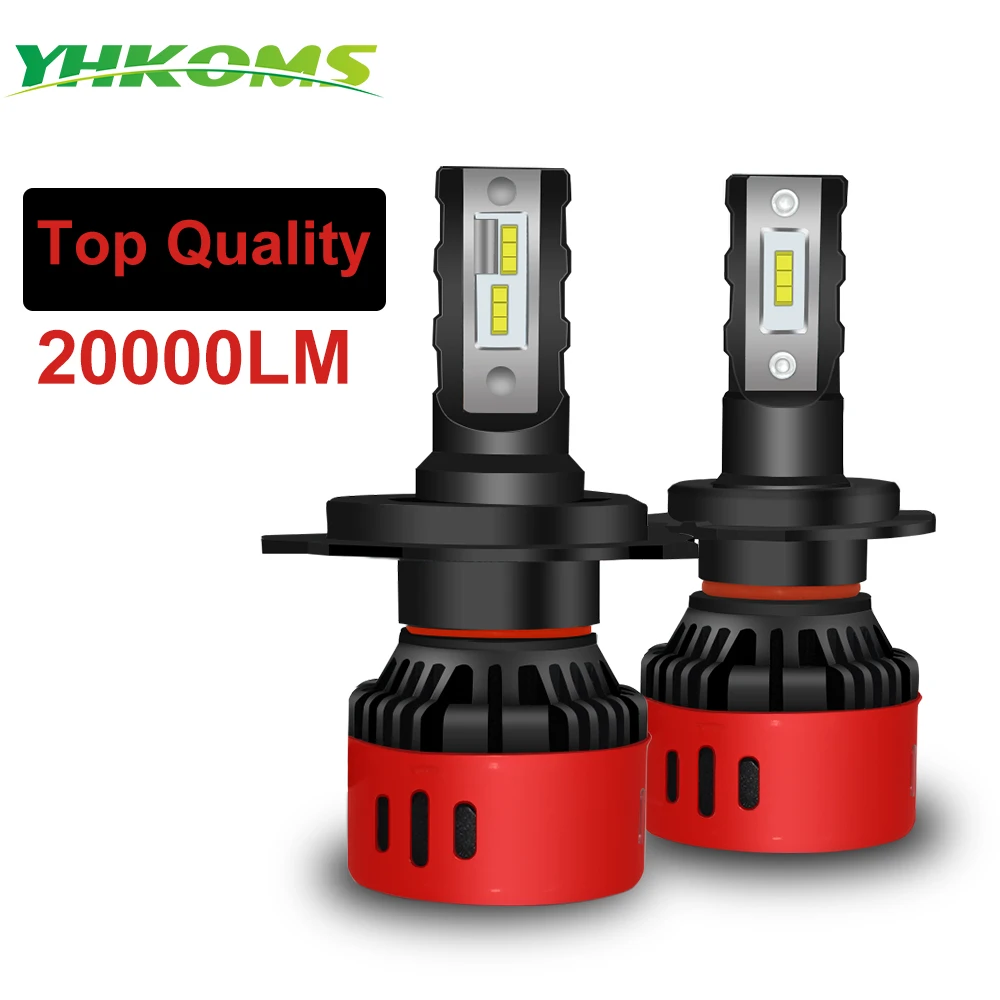 Налобный фонарь YHKOMS H1, H4, H7, светодиодная фасветильник H8, H11, HB3, 9005, HB4, 9006, 9012, 6000 лм, CSP, автомобильная светодиодная противотуманная фара K