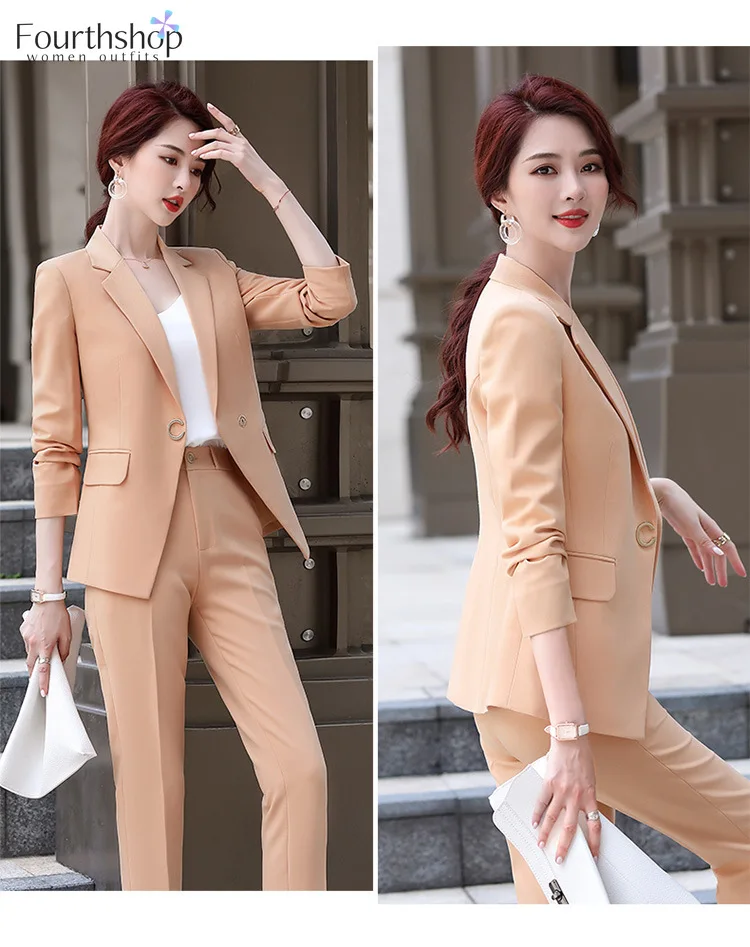 Деловые костюмы для женщин официальный комплект из 2 предметов Блейзер Женская