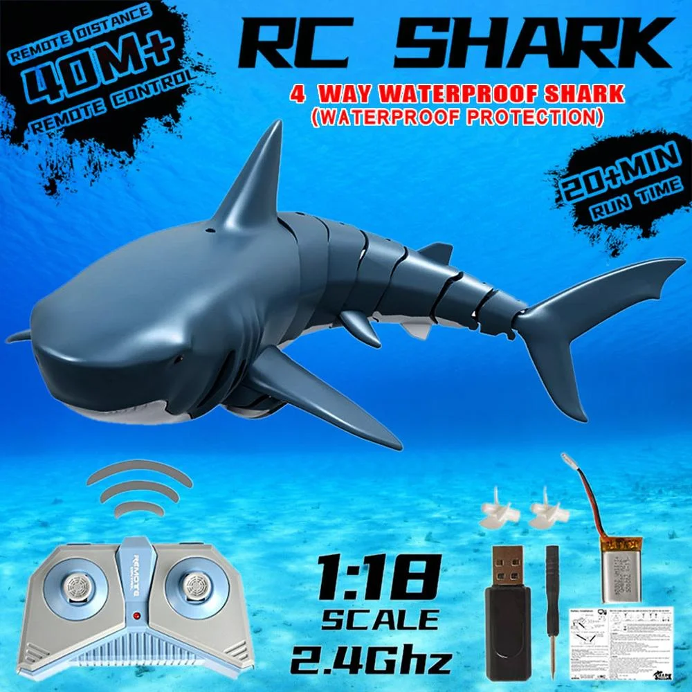 

Новая модель акулы 2,4G RC, игрушки, лодка Акула с дистанционным управлением, водонепроницаемая, с зарядкой от USB, игрушка для бассейна, ванной к...
