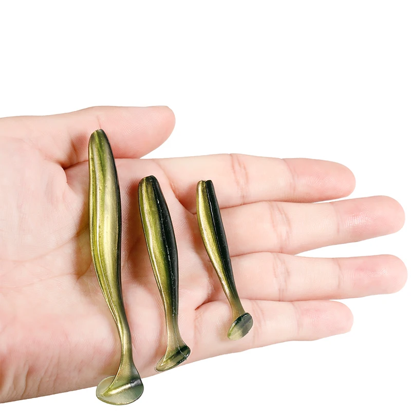 

10pcs/Lot Soft Lure Silicone Bait 55mm1.2g/90mm 4.2gFish Lures Swimbait Wobblers Tackle Bass For Trout Catfish Fish Goods Tackle