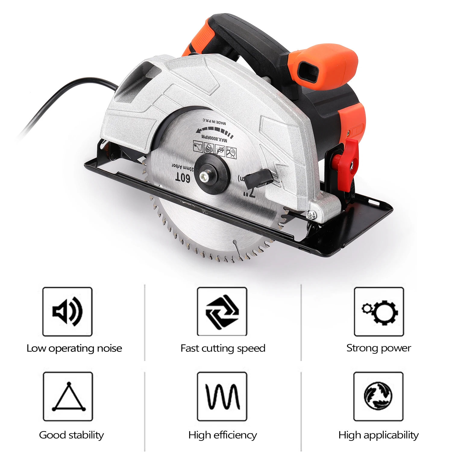 

1650W Electric Saw 7inch Electric Circular Saw Portable Wood Cutter Cutting Machine Electric Chainsaw Table Saw Woodworking Tool