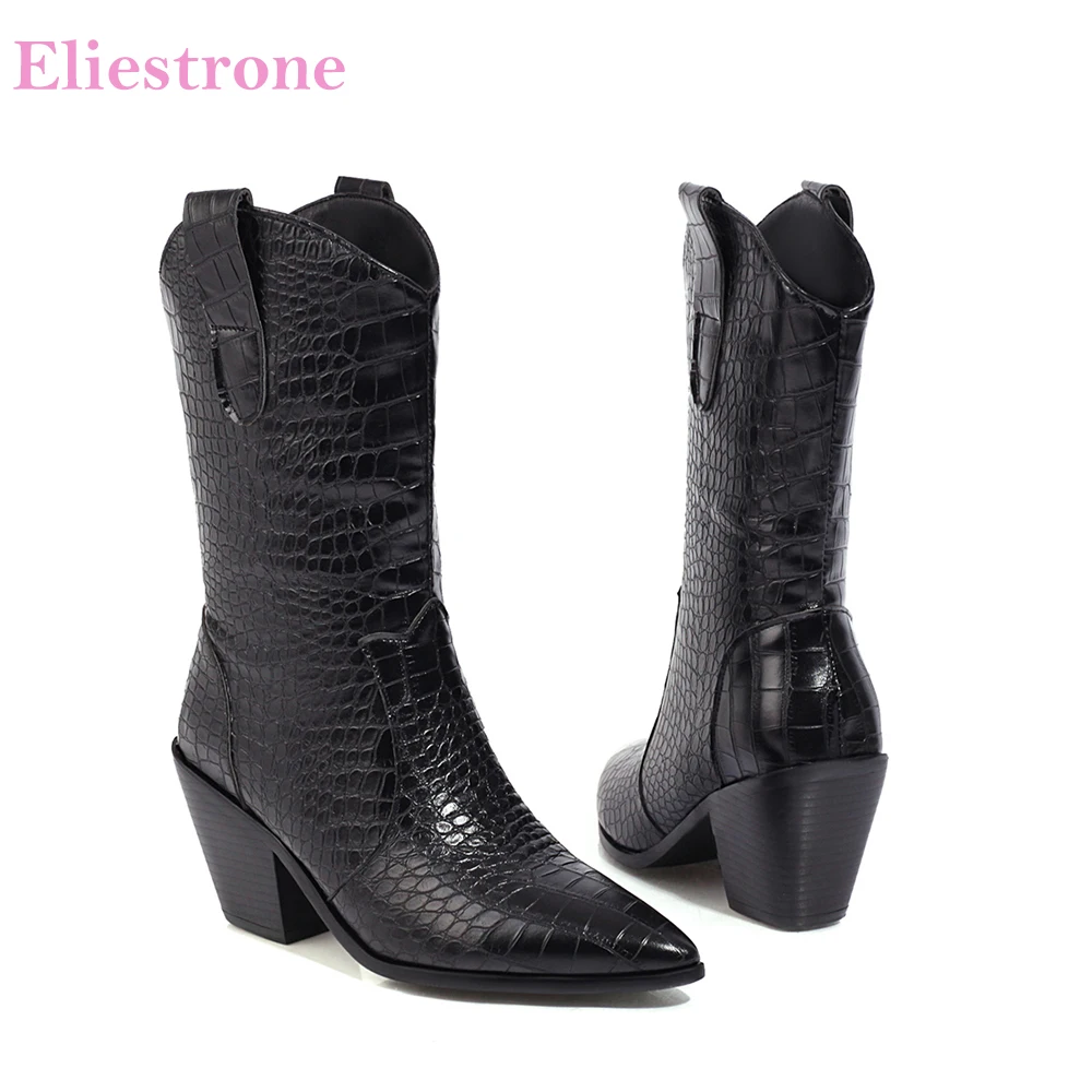 

Winter New Comfortable Black White Women Riding Boots Pointed Toe High Heels Lady Casual Shoes Big Size 11 43 46 48