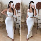 Комплект из двух предметов, укороченный топ с длинной юбкой, соблазнительная элегантная Праздничная подходящая одежда, соблазнительные повседневные Летние черные и белые наряды для вечерние ринки