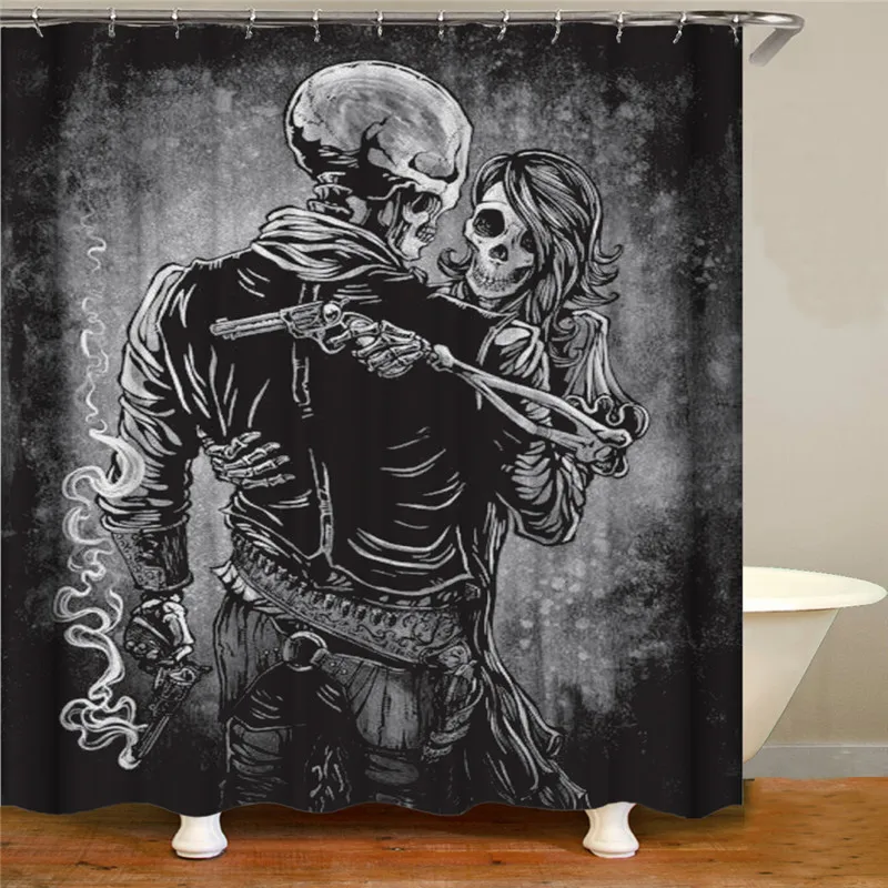 Мужская и женская пара узор душевая занавеска в комплекте полиэстер