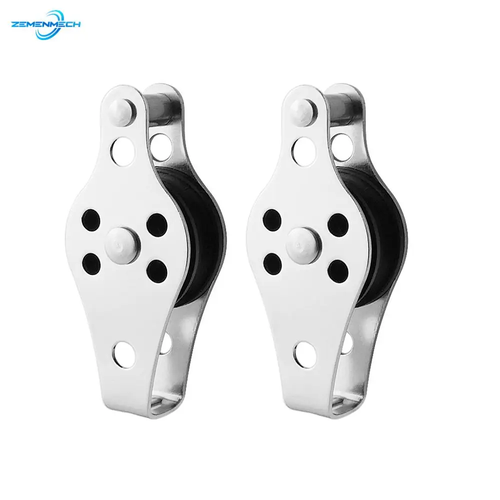 

2PCS Suit 2mm to 8mm Rope 316 Stainless Steel Pulley Blocks Rope Runner Kayak Boat Accessories Marine Canoe Anchor Trolley Kit