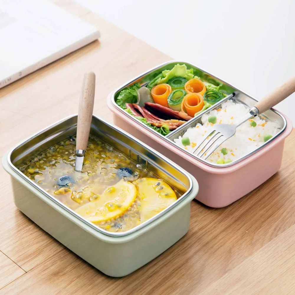 Нержавеющая сталь Инжекция воды изоляция Ланч-бокс 1 слой портативный фруктовый